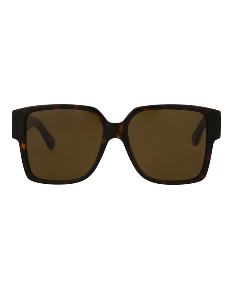 Pre-owned Saint Laurent Squareframe Acetate Sunglasses In Shiny Dark Havana (slm9/30001591/003)
