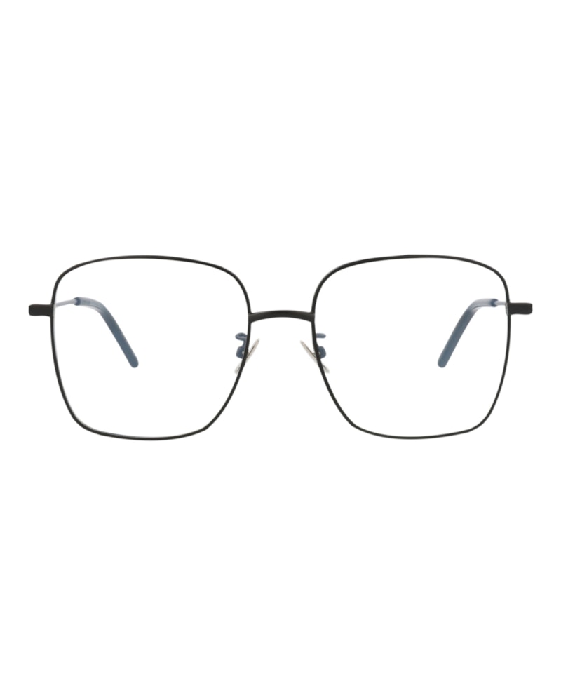 Pre-owned Saint Laurent Women's  Squareframe Metal Optical Frames In Black Black Transparent (sl314/30008029/00