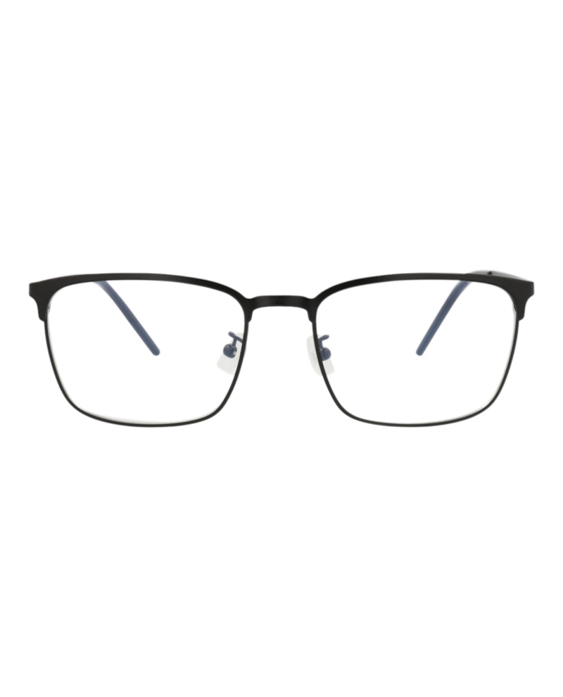 Pre-owned Saint Laurent Men's  Squareframe Metal Optical Frames In Black Black Transparent (sl378fslim/30009425