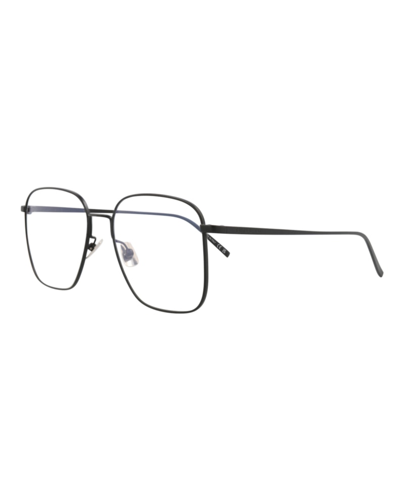 Saint Laurent SquareFrame Metal Optical Frames in Black Black Transparent (Sl491/30011857/004)