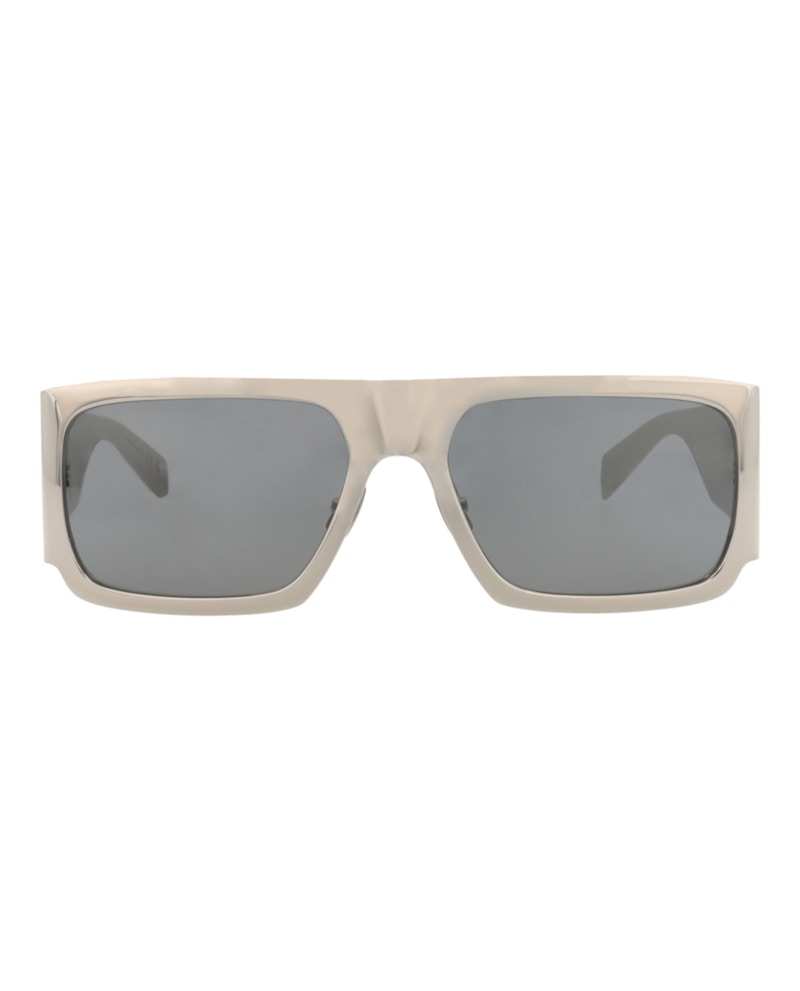 Pre-owned Saint Laurent Squareframe Metal Sunglasses In Silver Silver Silver (sl635/30014741/002)