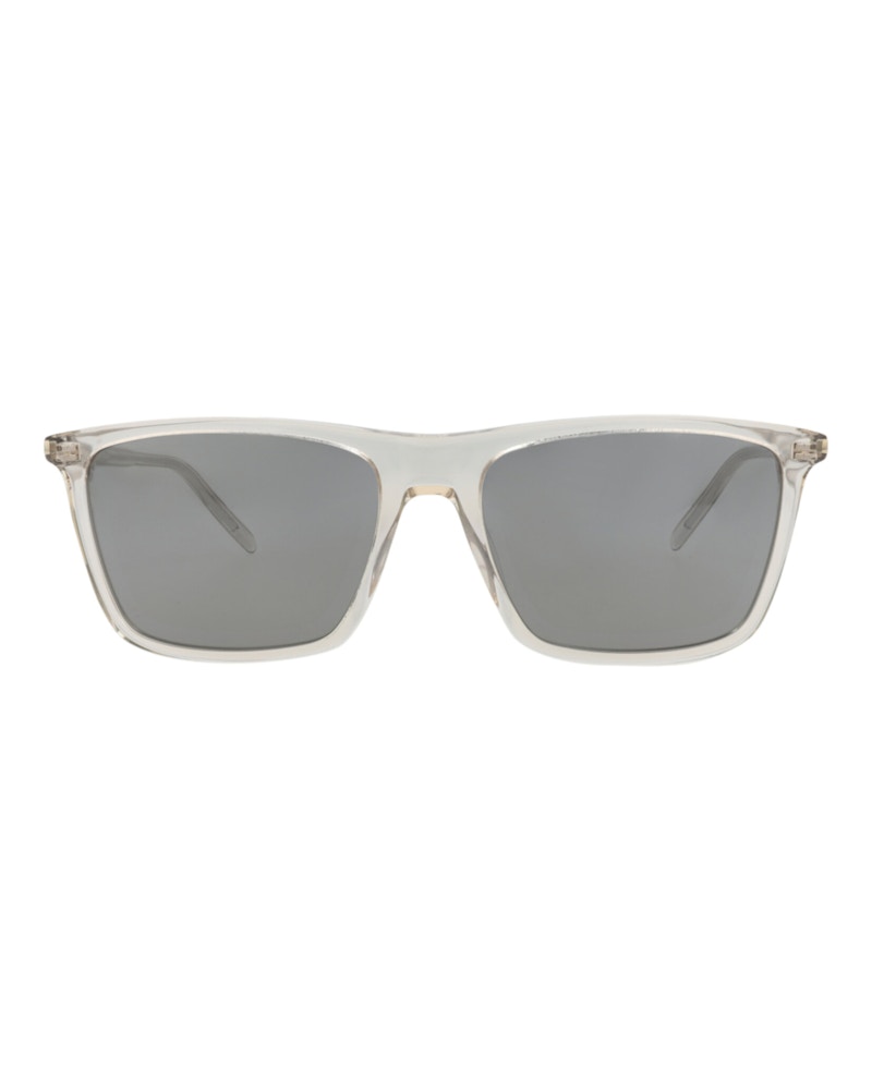 Men's Saint Laurent SquareFrame Recycled Acetate Sunglasses in Beige Beige Silver (Sl668/30015251/003)