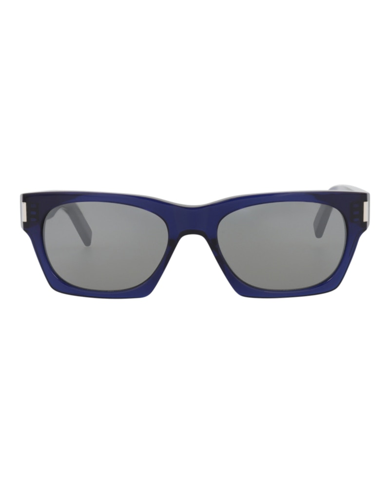 Pre-owned Saint Laurent Squareframe Recycled Acetate Sunglasses/30009329015) In Blue/silver (sl402