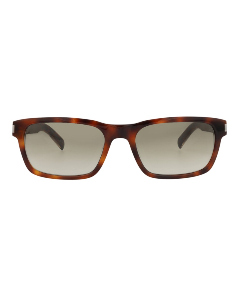 Pre-owned Saint Laurent Men's  Squareframe Recycled Acetate Sunglasses In Havana Crystal Brown (sl662/30015242/