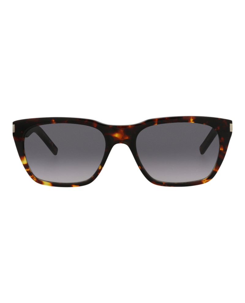 Pre-owned Saint Laurent Men's  Squareframe Recycled Acetate Sunglasses/30014320004) In Havana/grey (sl598