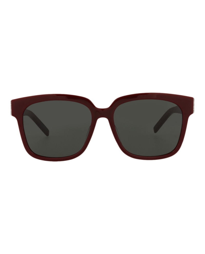 Saint Laurent Square Rectangle Sunglasses Burgundy Grey (Slm40f-30006259-007)