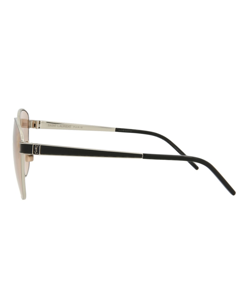 Saint Laurent Square Rectangle Sunglasses Silver/Silver/Pink (Slm67k-30009353-007)