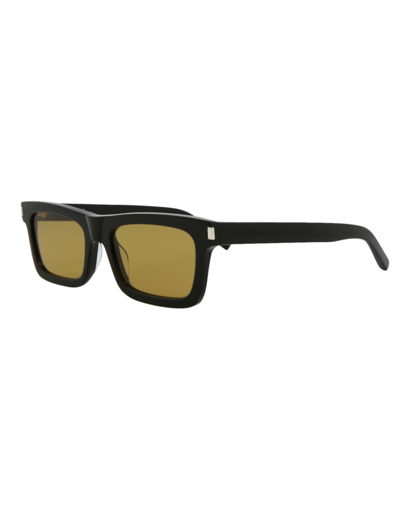 Saint Laurent Square Sunglasses Black/Black/Yellow
