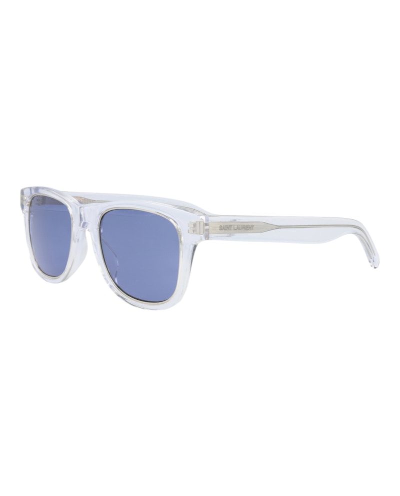 Pre-owned Saint Laurent Square Sunglasses/30013258004) In Crystal/blue (sl51rim