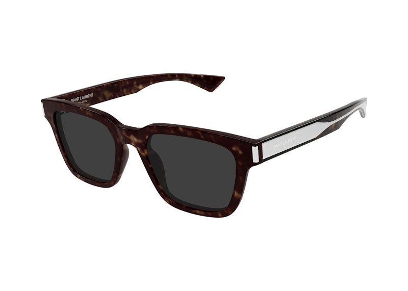 Pre-owned Saint Laurent Square Sunglasses 002) In Havana Crystal/grey (sl/790