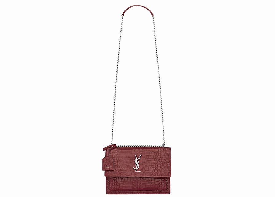 Saint Laurent Sunset Chain Wallet In Red