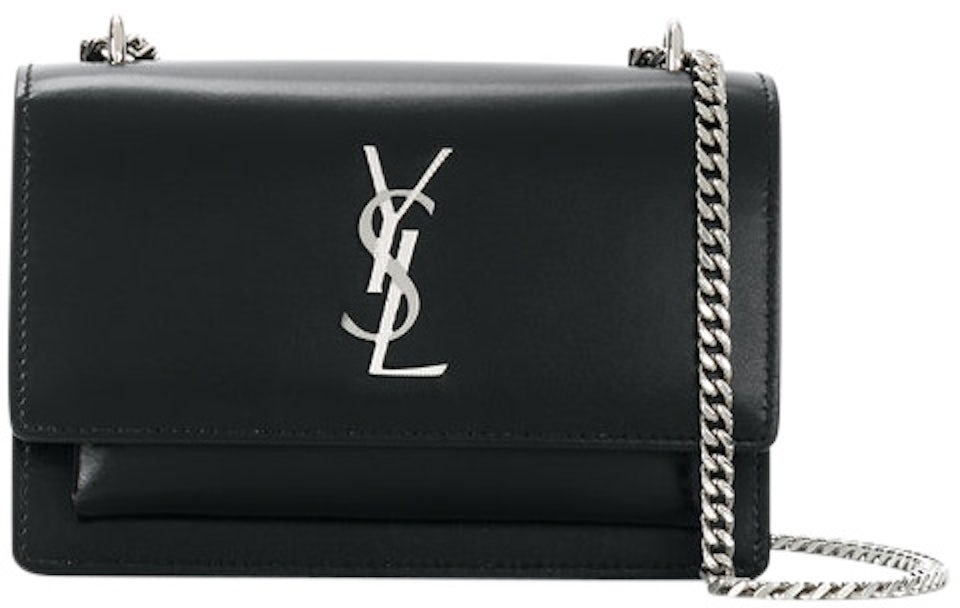 Saint Laurent Monogram Chain Wallet Crossbody Bag In Noir