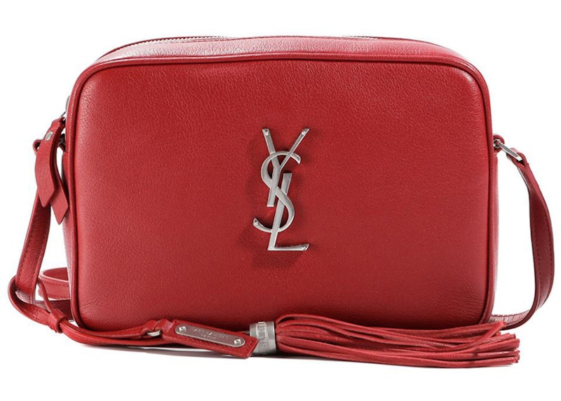 Saint Laurent Tassel Camera Crossbody Bag Red in Leather with