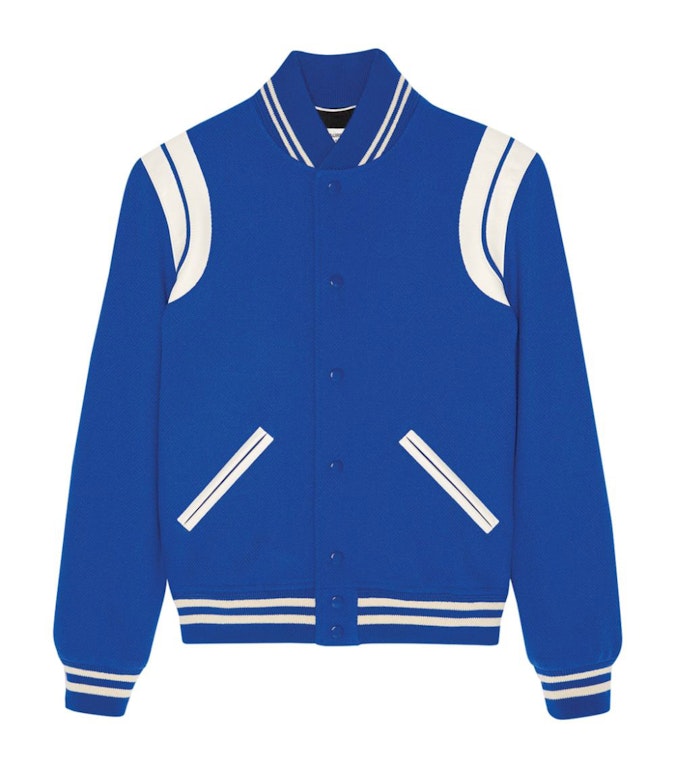 Pre-owned Saint Laurent Teddy Jacket Blue/white
