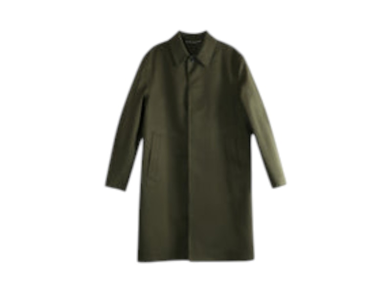 Pre-owned Saint Laurent Men's Thermal Waterproof Raincoat In Vert Fonce In Green