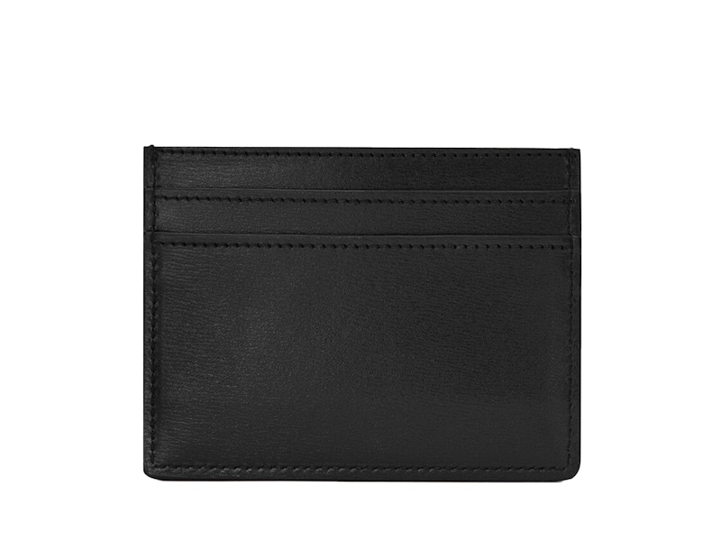 Saint Laurent Tiny Cassandre (5 Card Slot) Card Case Gold Logo Black