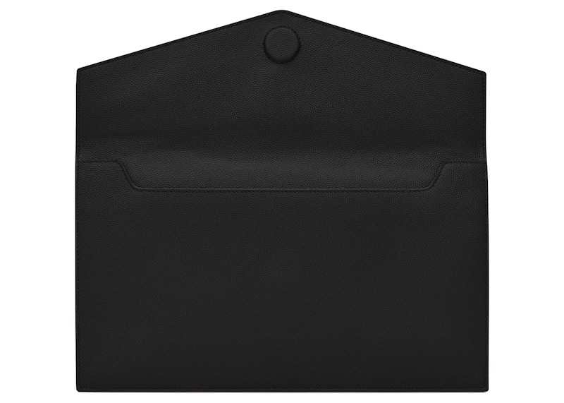 Saint Laurent Uptown Pouch Grain De Poudre Embossed Black
