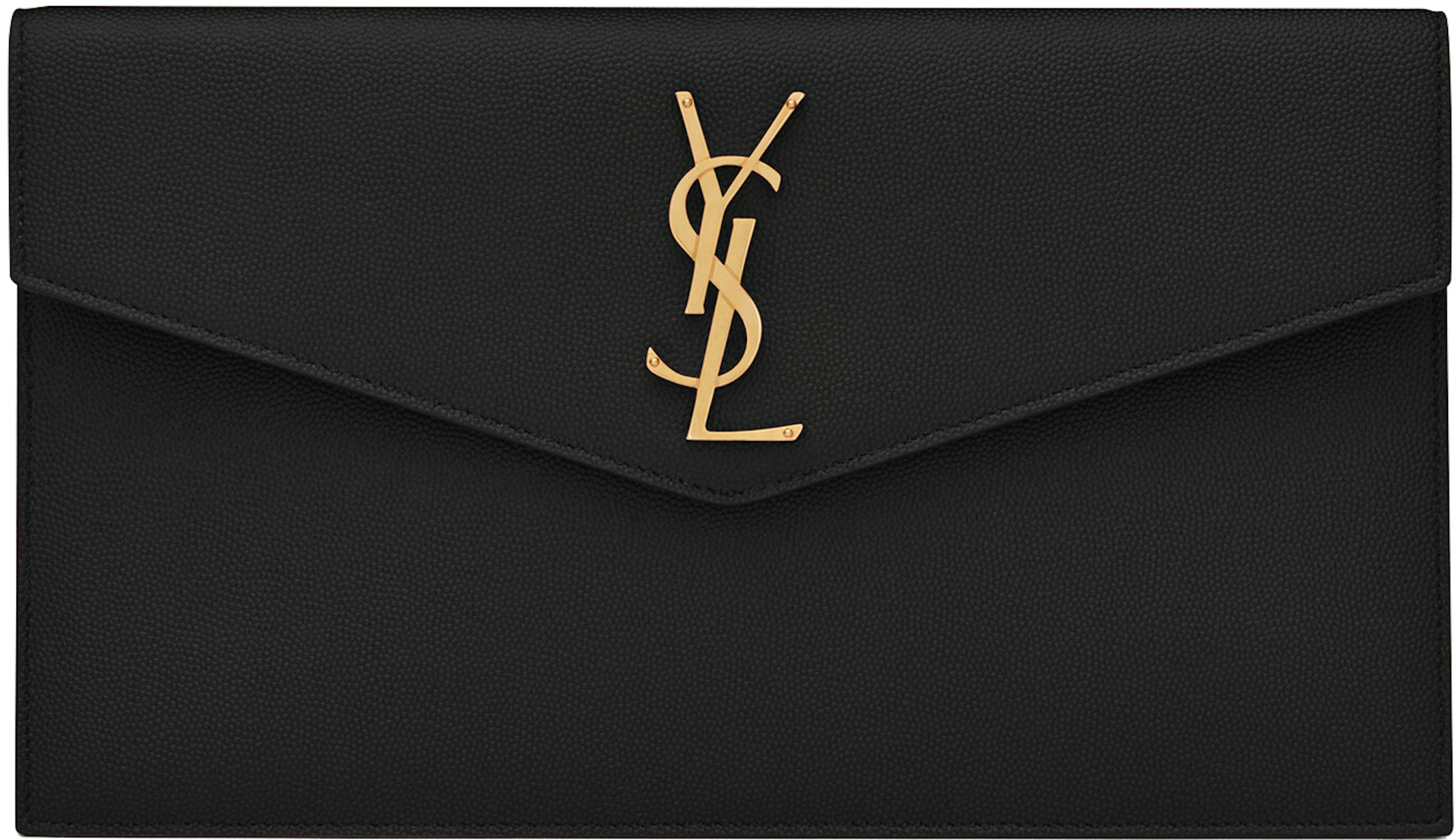 Saint Laurent Beige Uptown leather pouch, Luxury, Bags & Wallets