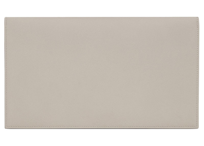 Saint Laurent Uptown Pouch Grain de Poudre Embossed Blanc Vintage