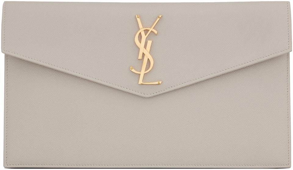 Authentic Saint Laurent Double Flap Bag With Gold Chain I Blanc Vintage  Leather
