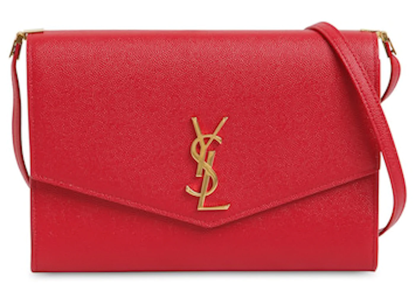 Saint Laurent Uptown Strap Bag Grain de Poudre Embossed Leather Mini Eros  Red in Calfskin Leather with Gold-tone - US