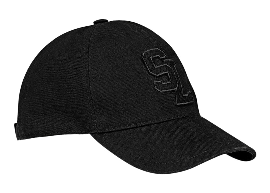 Saint Laurent Sl-embroidered Cotton-canvas Baseball Cap In Black | ModeSens