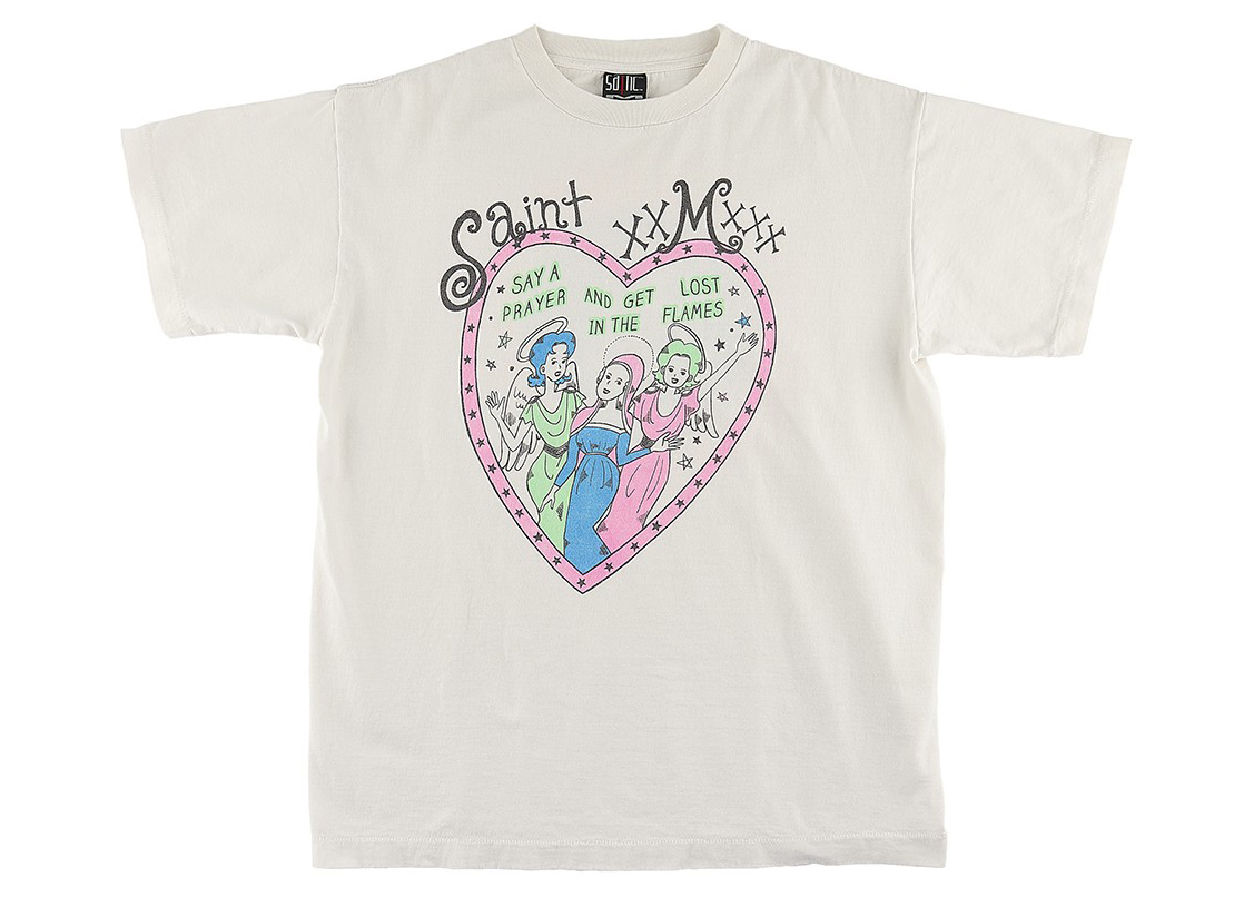 Saint Michael Heart T-shirt White - SS21 - GB