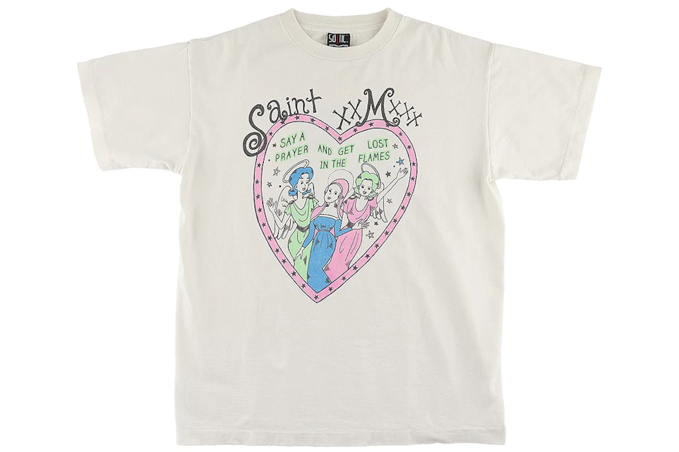Saint Michael Heart T-shirt White