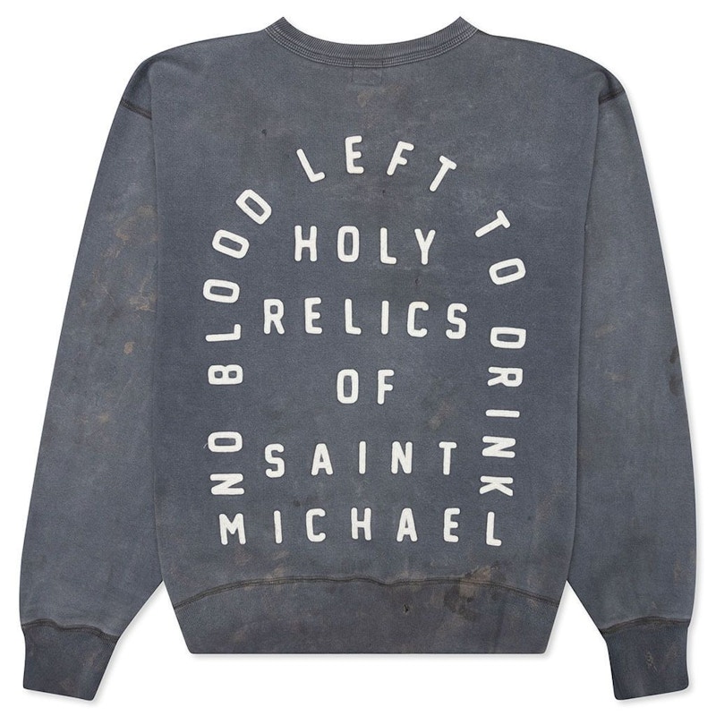 Saint Michael Saint Crewneck Sweatshirt Gray/Blue Men's - US