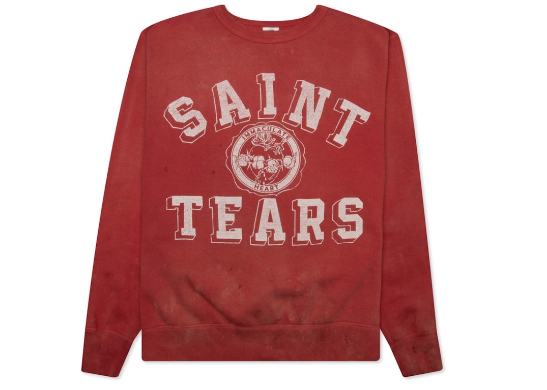 Pre-owned Saint Michael X Denim Tears Crewneck Sweatshirt Red