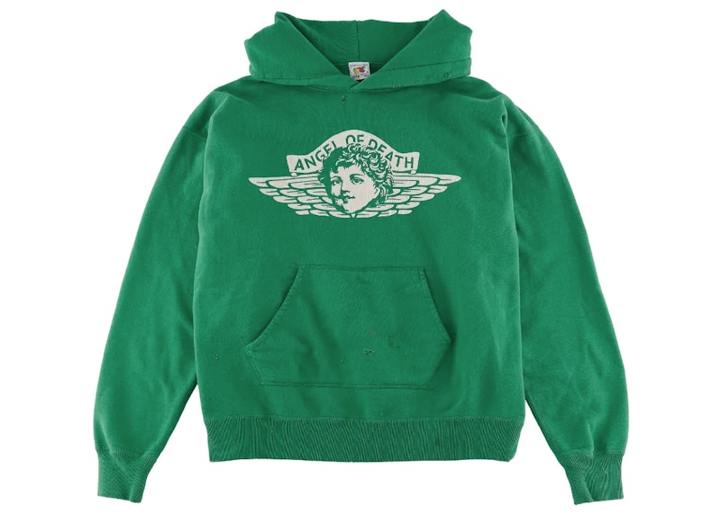 Saint Mxxxxxx Angel Hoodie Vintage Green Men's - FW22 - US