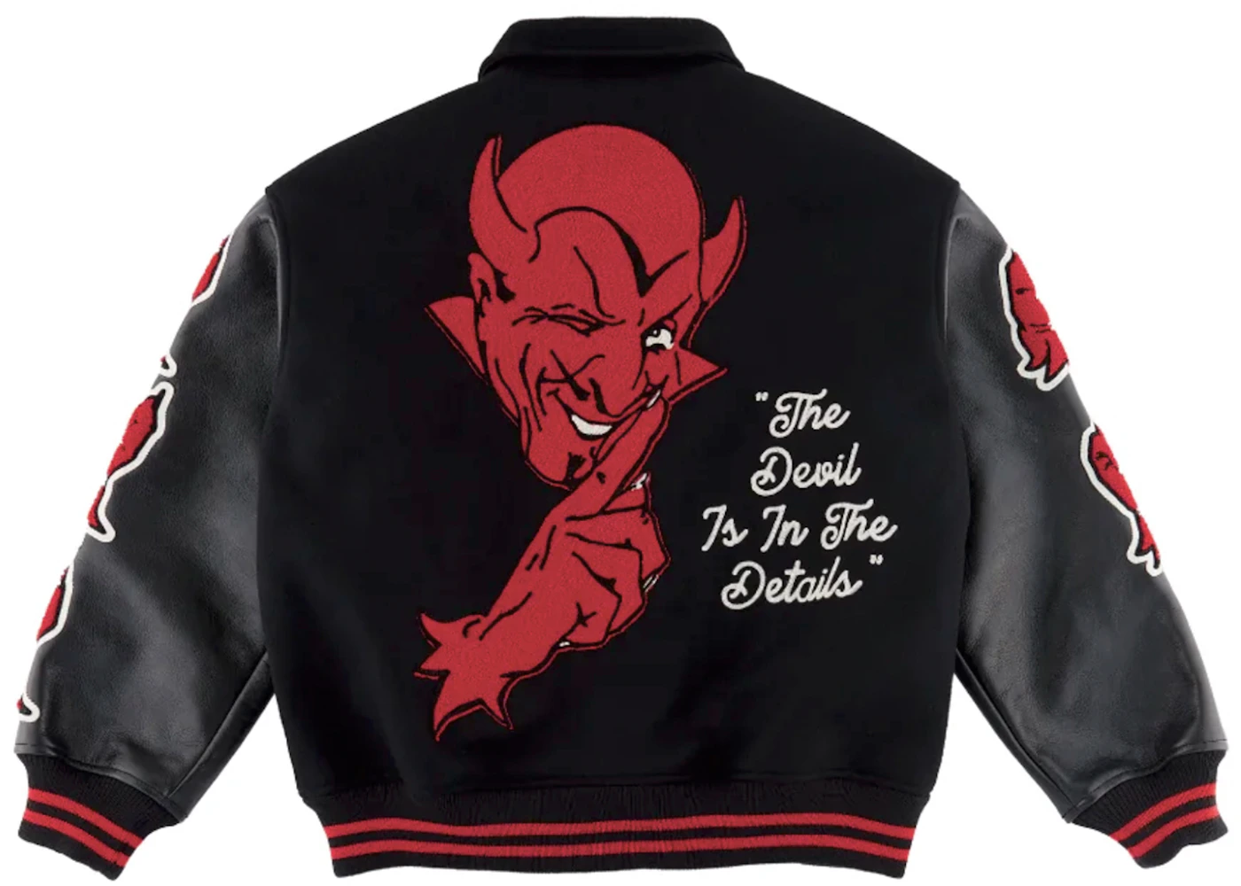 Saint Mxxxxxx Devil Varsity Jacket Black Men's - FW22 - US