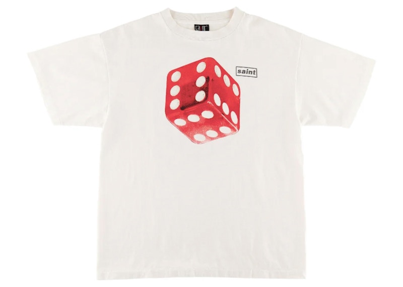 Saint Mxxxxxx Dice T-Shirt Vintage White