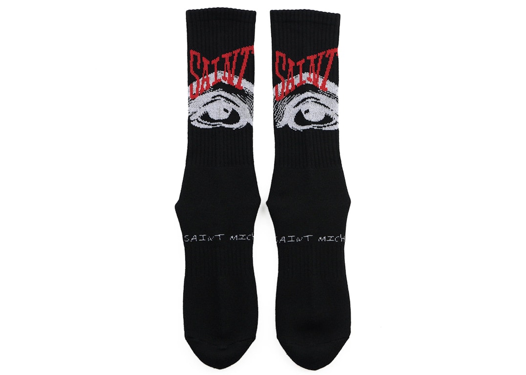 Pre-owned Saint Mxxxxxx Eye Socks Black
