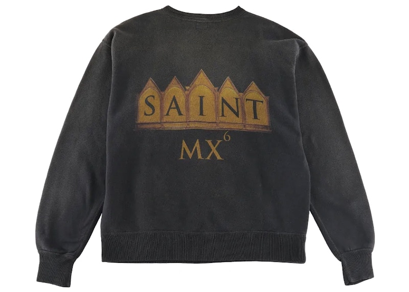 Saint Mxxxxxx Face Sweatshirt Vintage Black Men's - FW22 - US