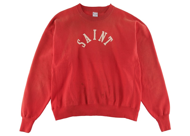 Saint Mxxxxxx Faith Crewneck Sweatshirt Red Men's - FW22 - US