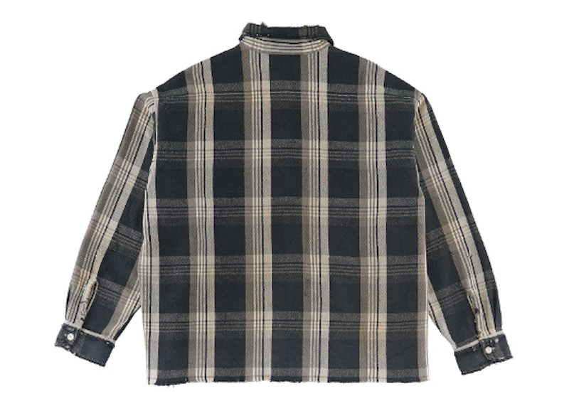 Saint Mxxxxxx Flannel Check Shirt Black Men's - SS23 - US