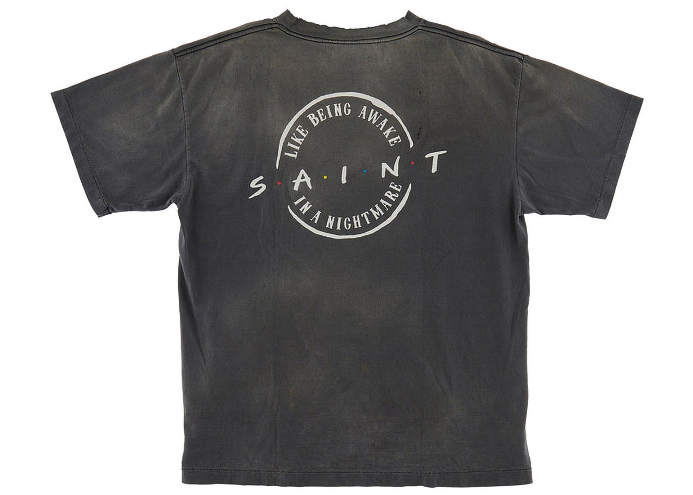Saint Mxxxxxx Friends Heart T-Shirt Vintage Black Men's - FW22 - GB