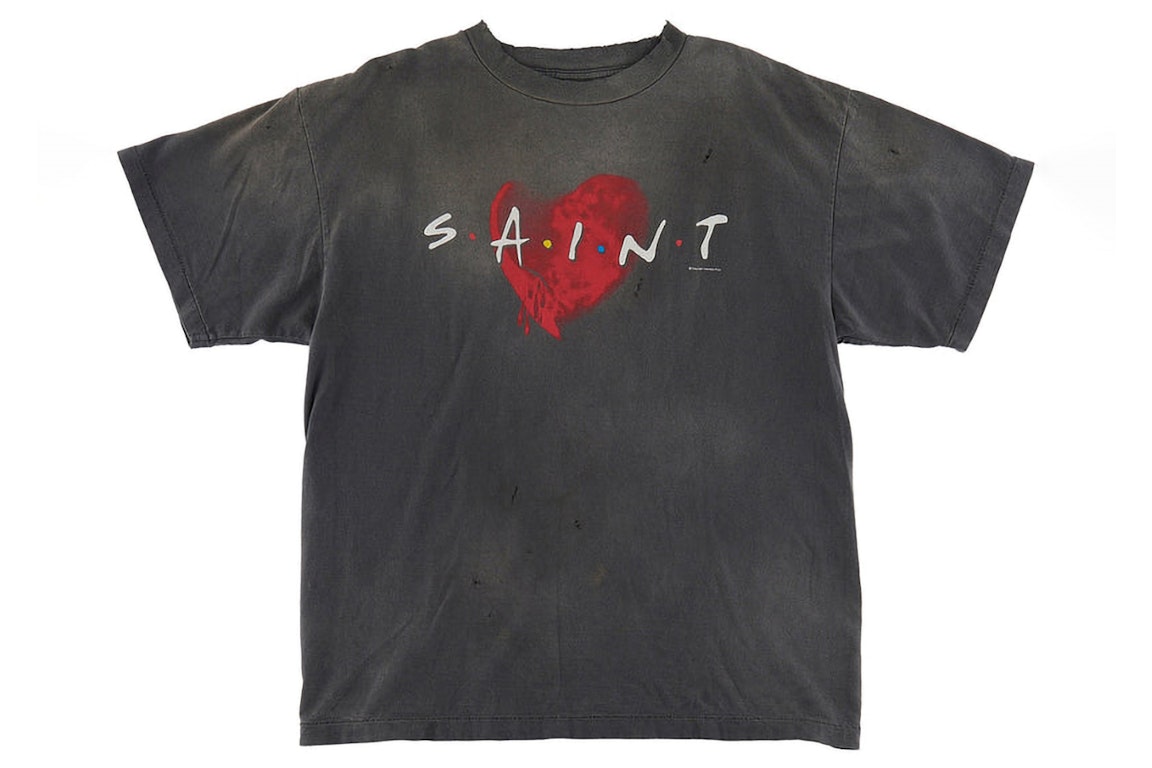 Pre-owned Saint Mxxxxxx Friends Heart T-shirt Vintage Black