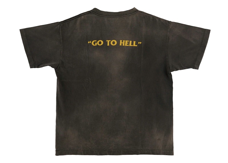 Saint Mxxxxxx Go To Hell T-Shirt Vintage Black Men's - SS22 - GB