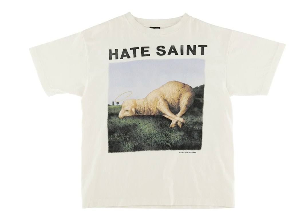 Pre-owned Saint Mxxxxxx Hate Sheep Tee White