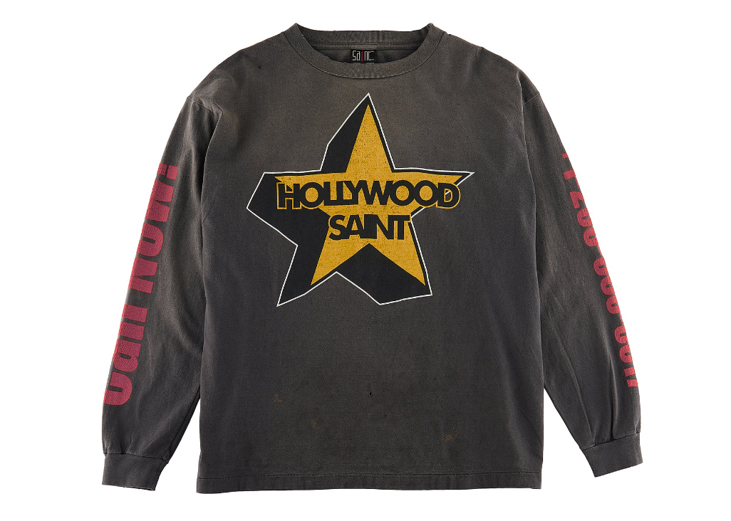 Saint Mxxxxxx Hollywood L/S T-Shirt Vintage Black Men's - SS23 - US