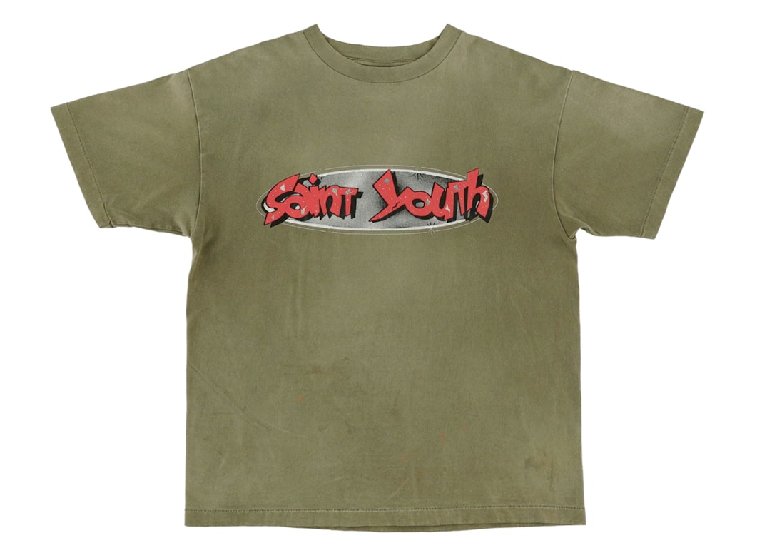 Pre-owned Saint Mxxxxxx In Heaven T-shirt Khaki