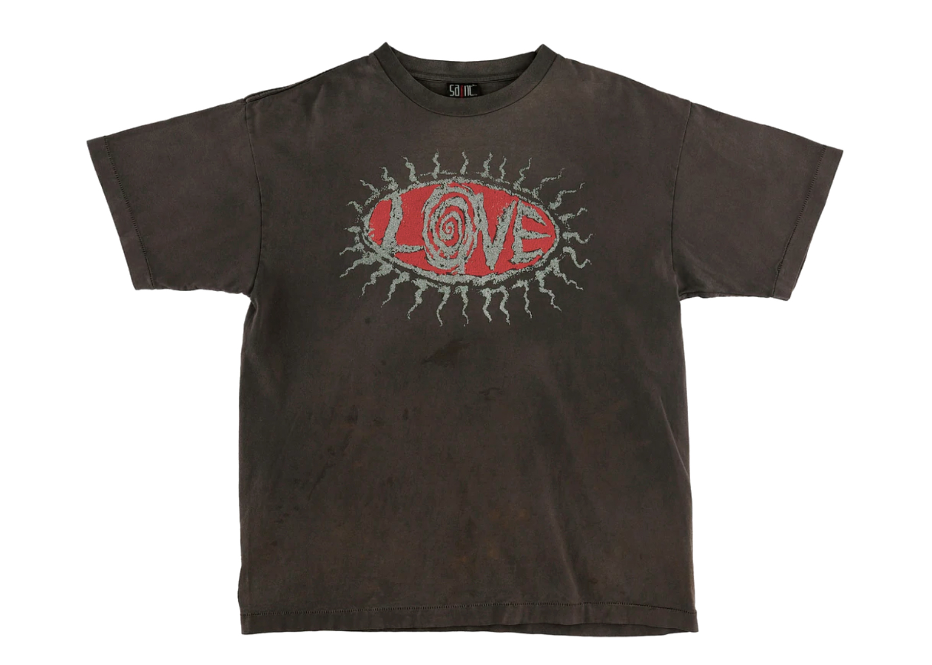Saint Mxxxxxx Love Saint Hood T-Shirt Vintage Black Men's - SS22 - GB