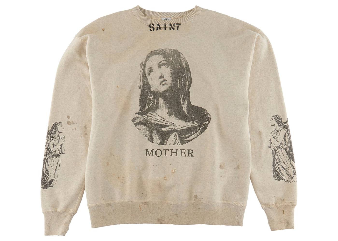 Saint Mxxxxxx Mother Crewneck Sweatshirt Vintage Grey Men's - FW22