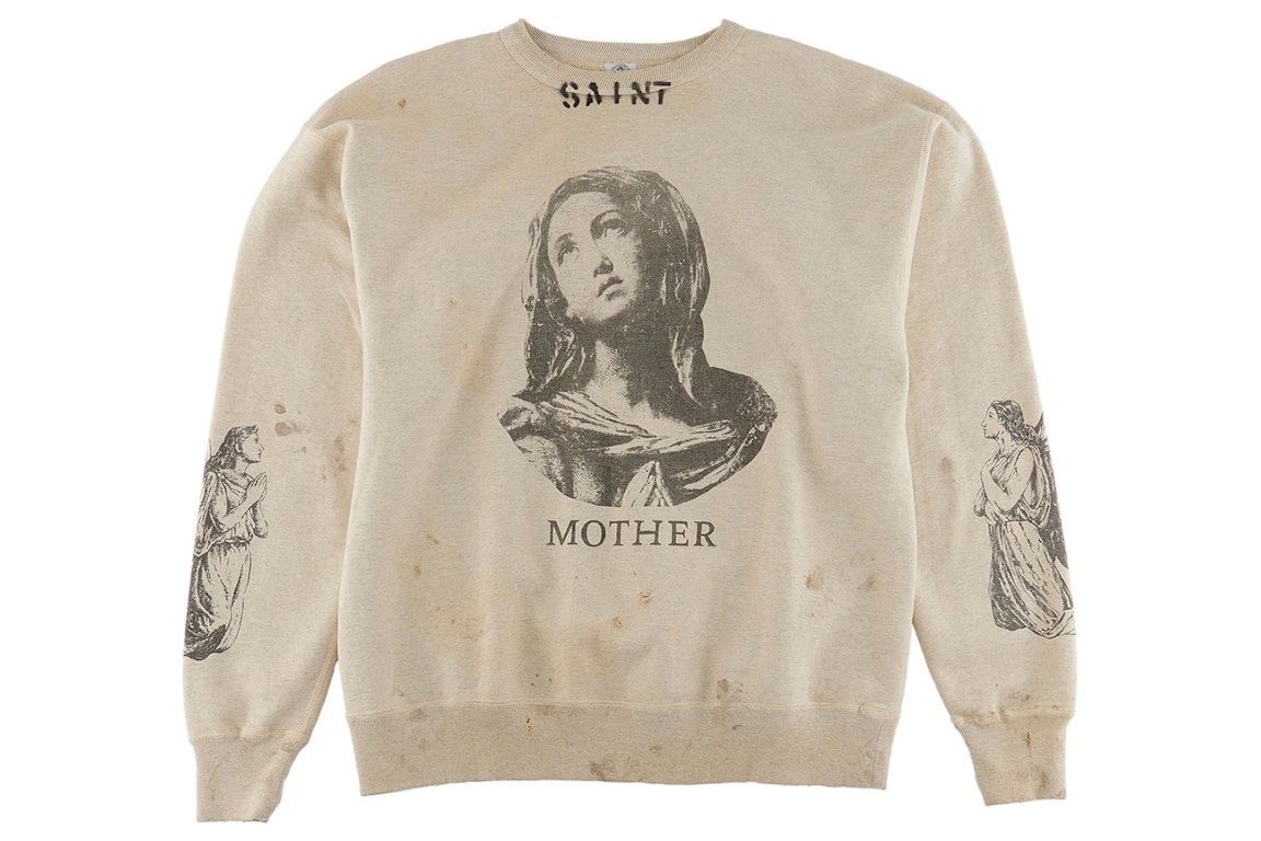 Pre-owned Saint Mxxxxxx Mother Crewneck Sweatshirt Vintage Grey