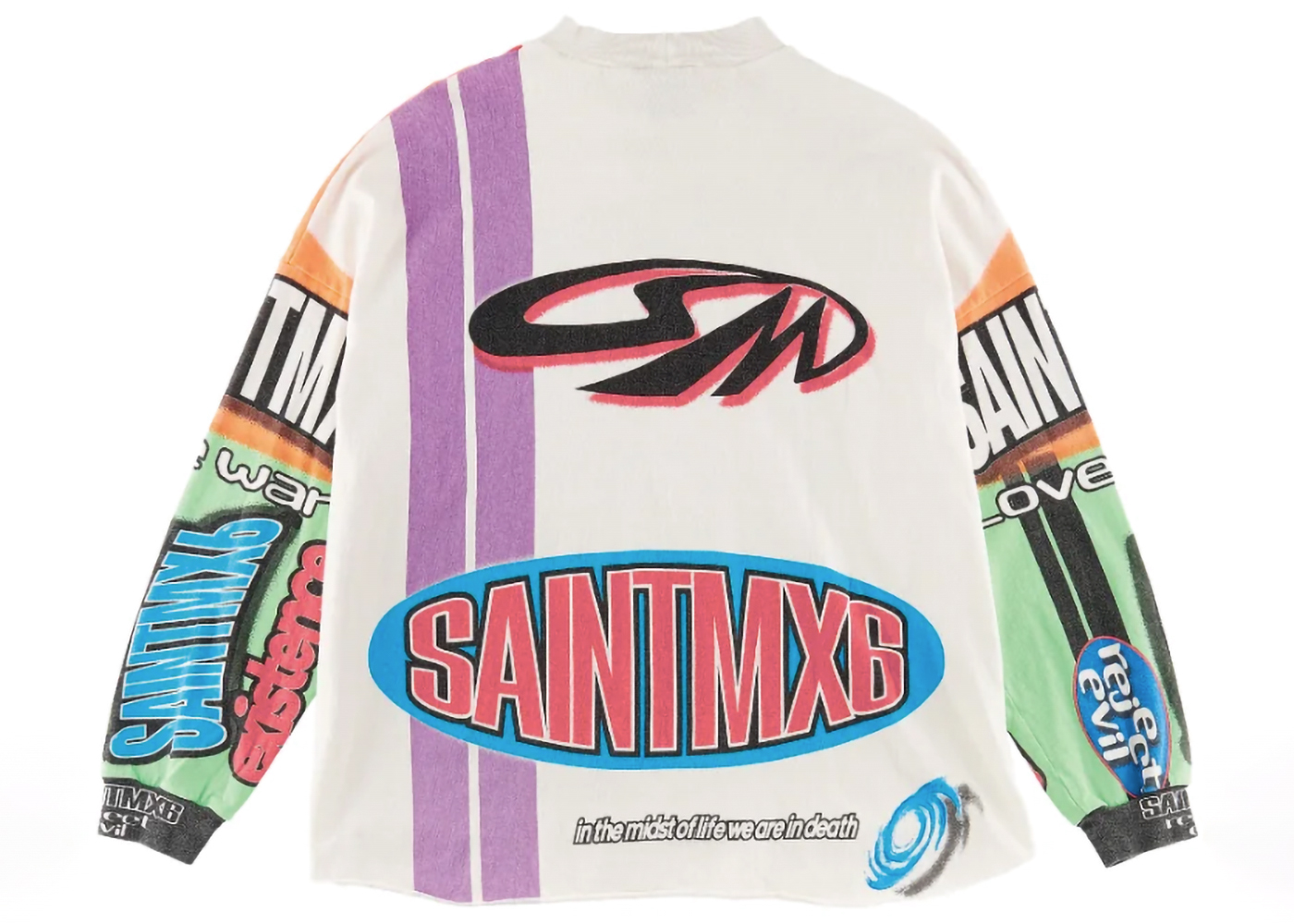 Saint Mxxxxxx Motocloss L/S Tee White Multi Men's - SS23 - GB