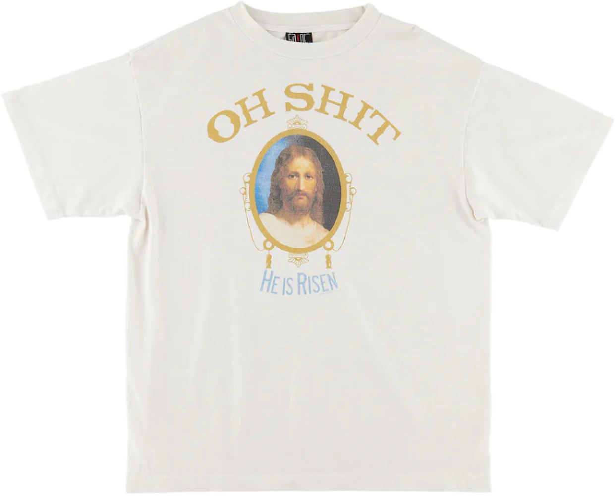 Saint Mxxxxxx Oh Shit T-Shirt Vintage White Men's - FW22 - US
