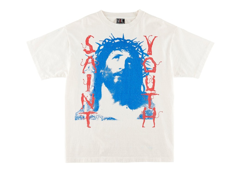 Saint Mxxxxxx ST Youth T-Shirt Vintage White Men's - SS23 - US