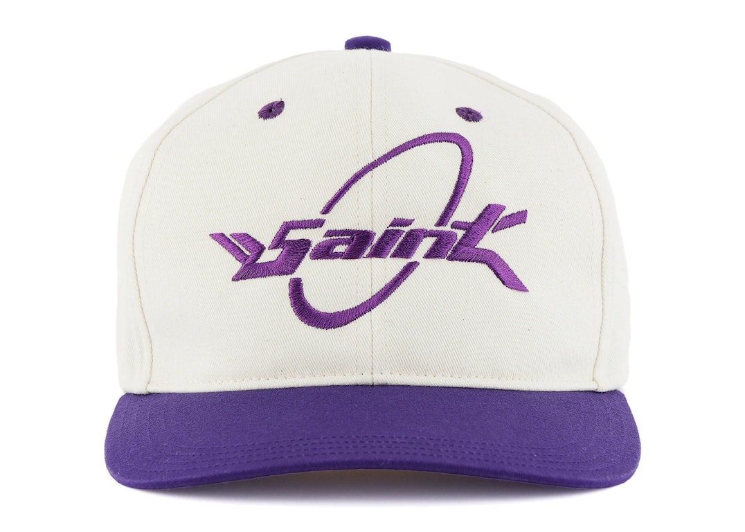 Pre-owned Saint Mxxxxxx Saint Circle Logo Cap White Purple